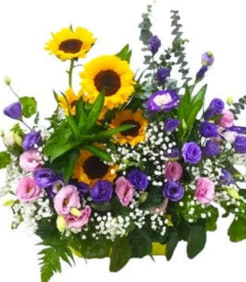 Sunflower and Eustoma Flower Bouquet