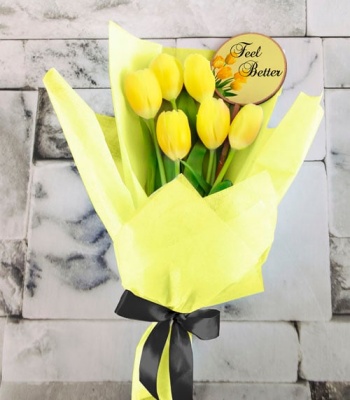 6 Yellow Tulips