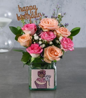 Birthday Roses In A Vase