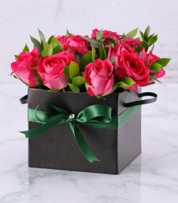 Cerise Roses In Box