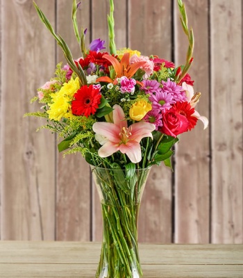 Colorful Flowers in Vase