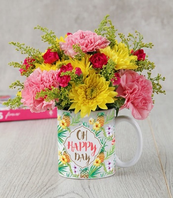 Colourful Flowers In Happy Day Mug