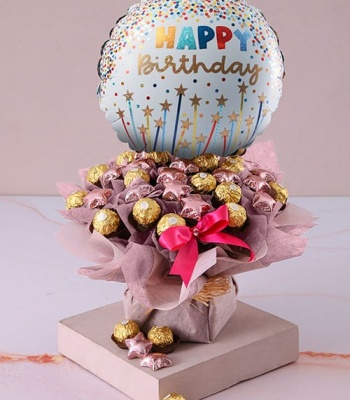 Ferrero and Pink Chocolate Star Arrangement