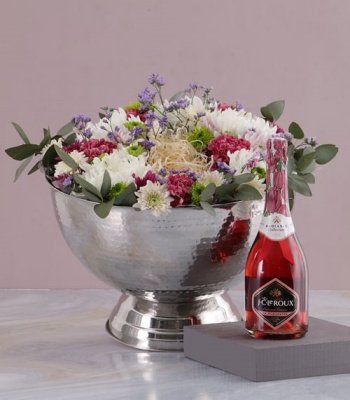 Flowers With Champagne Bowl