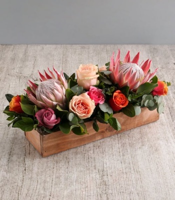 King Protea And Rose Arrangement