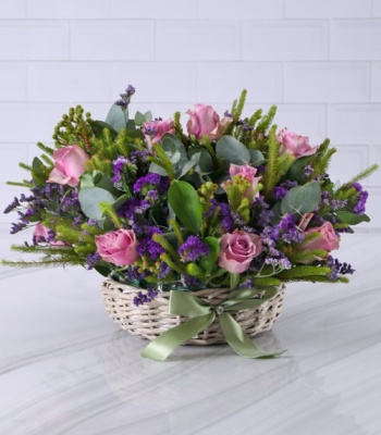 Lilac Roses Basket