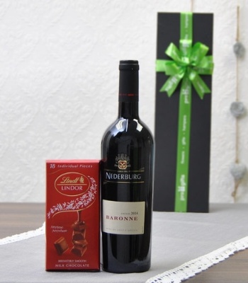 Lindt Chocolates With Nederburg Baronne Bottle