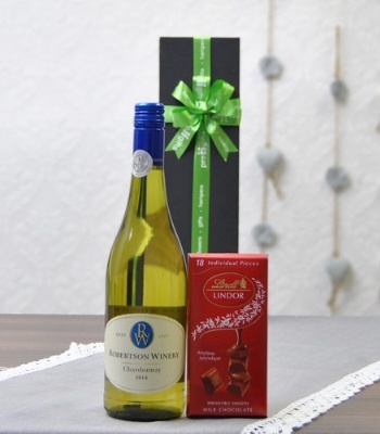 Lindt Chocolates With Robertson Chardonnay Bottle