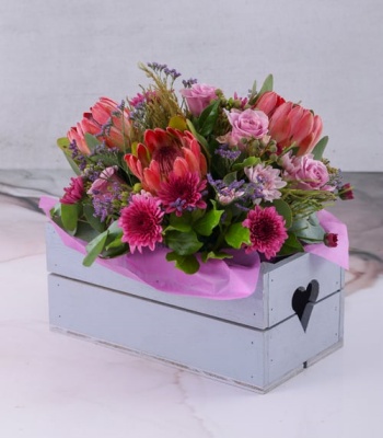 Majestic Proteas and Sprays in Crate