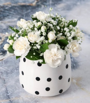 Mini White Carnations Bouquet