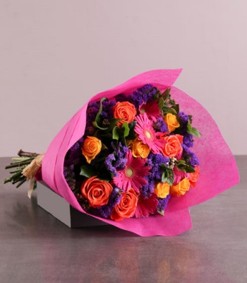 Mix Flowers In Pink Wrapping