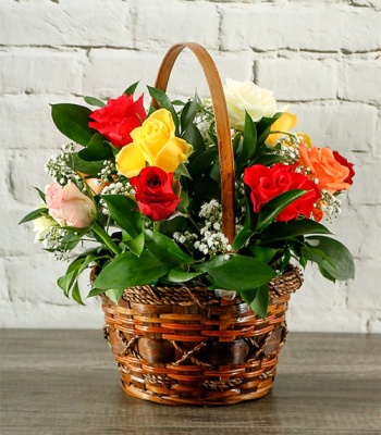 Mixed Rose Basket