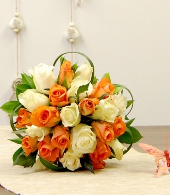 Orange And White Roses