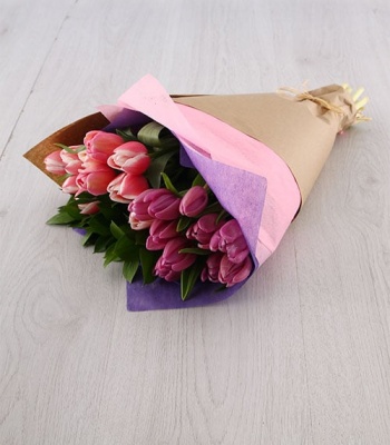 Pink & Purple Tulip Bouquet