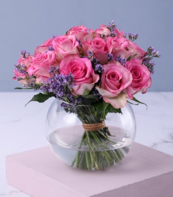 Pink Flowers In Vase