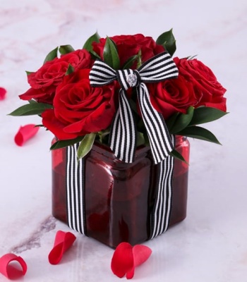 Red Roses And Ruscus Bouquet