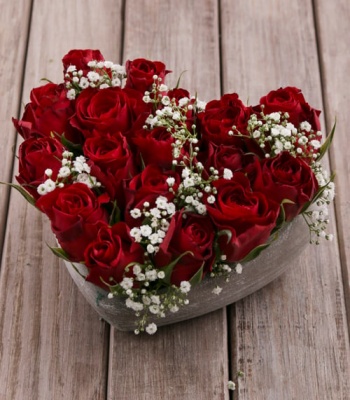 Red Roses In Heart Shape