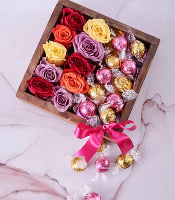 Roses And Lindt Chocolates