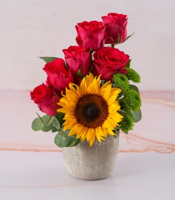 Sunflowers And Mix Flowers Arrangement