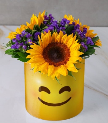 Sunflowers in Smiley Face Wrapping