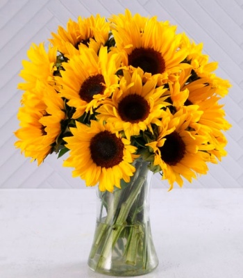 Sunflowers with Ruscus Leaves