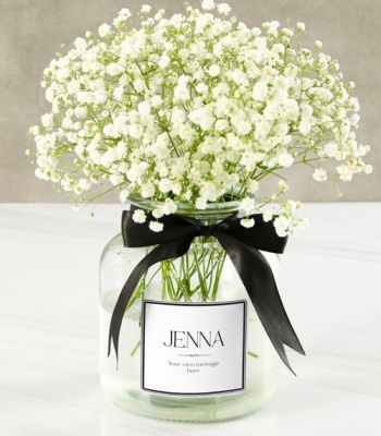 White Million Star Flowers in Vase