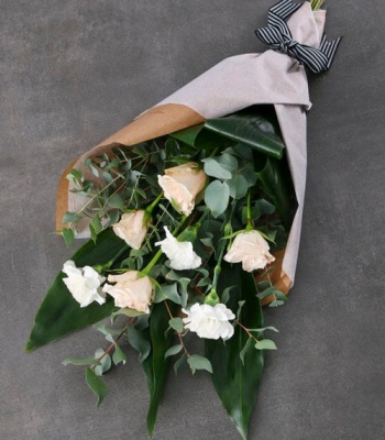 White Rose and Carnation Bouquet