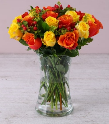 Yellow and Cherry Brandy Roses