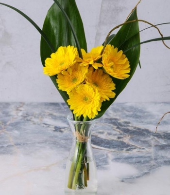 Yellow Gerbera Flower Bouquet