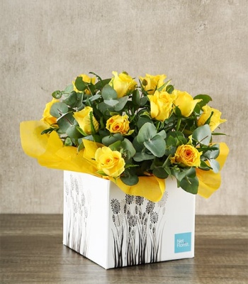 Yellow Roses In Box