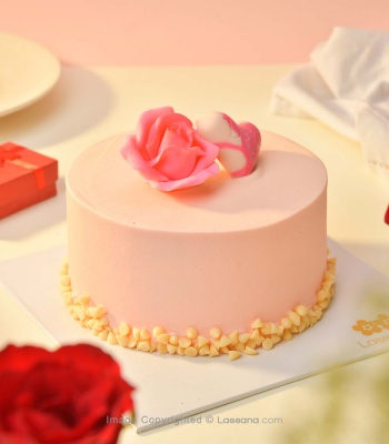 Chocolate Cake - Pink Rose Ribbon - 750G (1.6LBS)