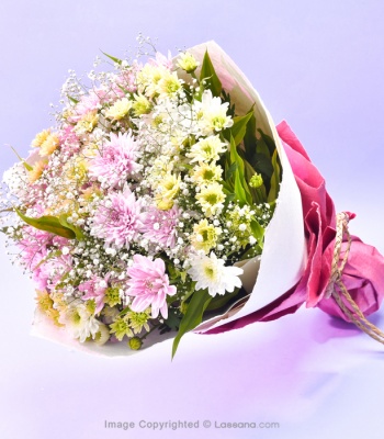 Chrysanthemums And Baby�s Breath Bouquet