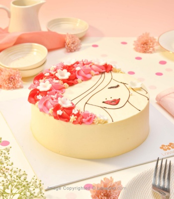 Floral Queen Cake 1kg (2.2lbs)