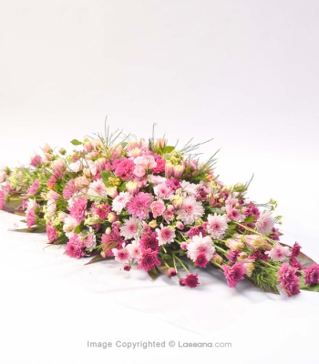 Funeral Casket Spray - Chrysanthemums and Roses