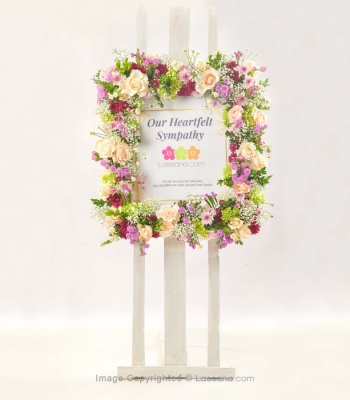 Funeral Flower Wreath - Chrysanthemums, Roses and Hydrangea