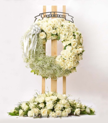 Funeral Flowers Combo - Wreath and Casket