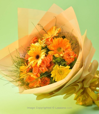 Gerberas And Spray Roses