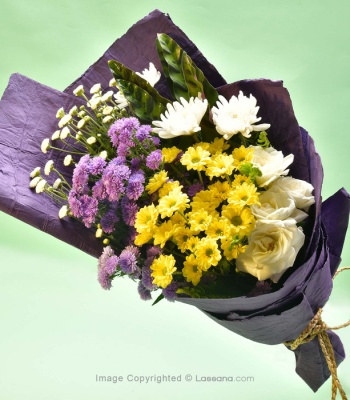 Mix Flower Bouquet - Roses, Chrysanthemums and Daisy