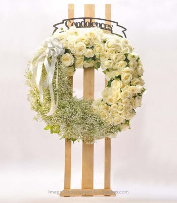 Standing Funeral Wreath - Heartfelt Condolences