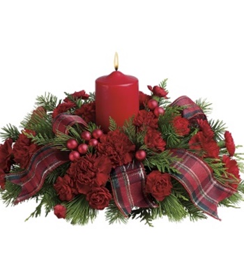 Decorated Christmas Table Centerpiece