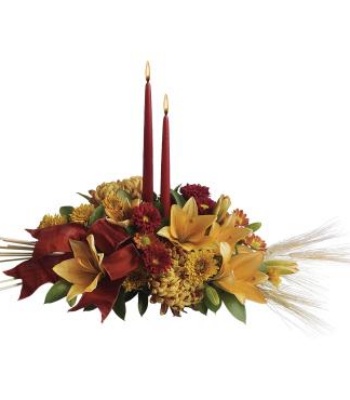 Thanksgiving Centerpiece of Seasonal Flowers