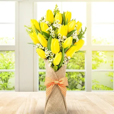 Yellow Tulip Flower Bouquet