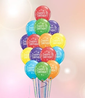 Birthday Candles and Starbursts Bouquet- 15 Pcs With Weight