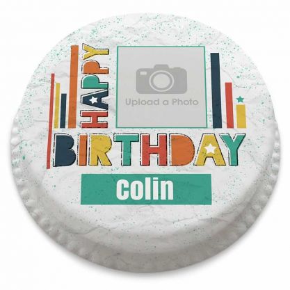 Blocky Colour Photo Cake