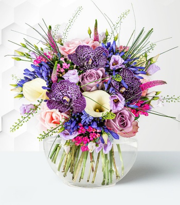 Blue And Purple Flower Bouquet