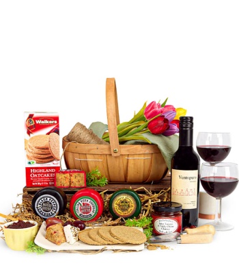 Cheese And Wine Gift Basket