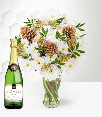 Christmas Chrysanthemums with Sparkling Wine