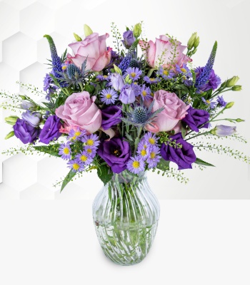 Christmas Flower Bouquet - Blues and Purples