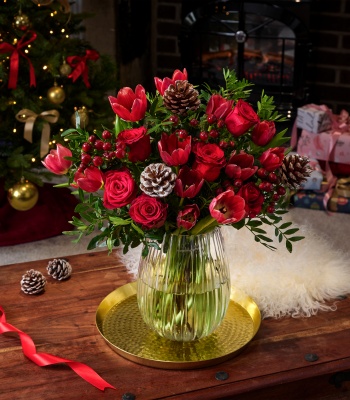 Christmas Flowers - Roses and Chrysanthemums