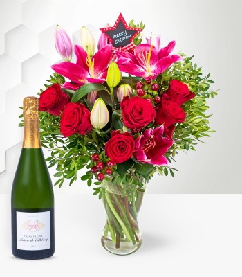 Christmas Flowers with Champagne